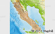 Satellite 3D Map of Ensenada, physical outside