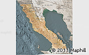 Satellite 3D Map of Ensenada, semi-desaturated