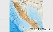 Satellite 3D Map of Ensenada, shaded relief outside