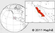 Blank Location Map of Ensenada