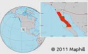 Gray Location Map of Ensenada