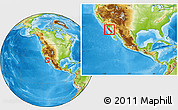 Physical Location Map of Ensenada, within the entire country