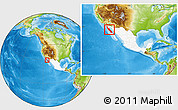 Physical Location Map of Ensenada, highlighted country, within the entire country