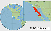 Savanna Style Location Map of Ensenada