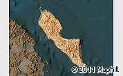 Satellite Map of Isla Angel de la Guarda, darken