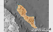 Satellite Map of Isla Angel de la Guarda, desaturated