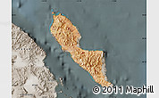 Satellite Map of Isla Angel de la Guarda, semi-desaturated