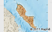 Satellite Map of Isla Angel de la Guarda, shaded relief outside