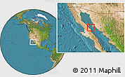 Satellite Location Map of Isla San Lorenzo