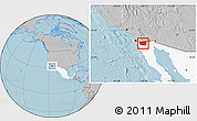 Gray Location Map of Tecate, highlighted country, hill shading