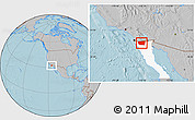 Gray Location Map of Tecate, highlighted parent region, hill shading