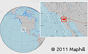 Gray Location Map of Tecate, hill shading