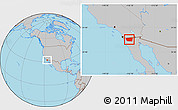 Gray Location Map of Tecate