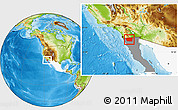 Physical Location Map of Tecate, highlighted country, highlighted parent region