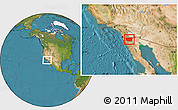 Satellite Location Map of Tecate