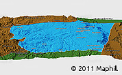 Political Panoramic Map of Tecate, darken