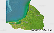 Satellite 3D Map of Campeche, single color outside