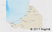 Shaded Relief 3D Map of Campeche, single color outside