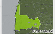 Physical 3D Map of Calkini, darken, semi-desaturated
