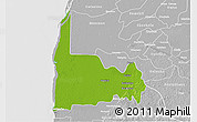 Physical 3D Map of Calkini, lighten, desaturated