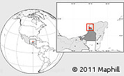 Blank Location Map of Calkini, highlighted country, highlighted parent region