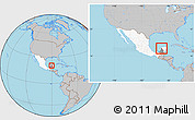 Gray Location Map of Calkini, highlighted country, highlighted parent region, within the entire country