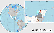 Gray Location Map of Calkini, highlighted country, highlighted parent region