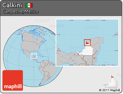 Gray Location Map of Calkini, highlighted parent region