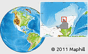 Physical Location Map of Calkini, highlighted country, highlighted parent region