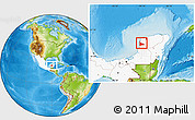 Physical Location Map of Calkini, highlighted country