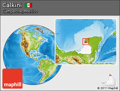 Physical Location Map of Calkini, highlighted parent region