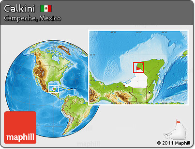 Physical Location Map of Calkini, highlighted parent region