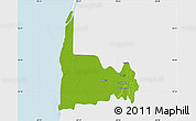 Physical Map of Calkini, single color outside