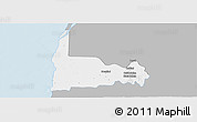 Gray Panoramic Map of Calkini, single color outside