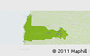 Physical Panoramic Map of Calkini, lighten