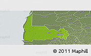 Physical Panoramic Map of Calkini, semi-desaturated