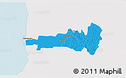 Political 3D Map of Hecelchakan, single color outside