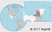 Gray Location Map of Hecelchakan, highlighted country, highlighted parent region