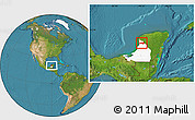 Satellite Location Map of Hecelchakan, highlighted parent region