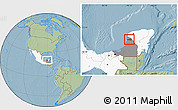 Savanna Style Location Map of Hecelchakan, highlighted country, highlighted parent region, hill shading