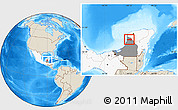Shaded Relief Location Map of Hecelchakan, highlighted country, highlighted parent region