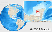 Shaded Relief Location Map of Hecelchakan, highlighted parent region