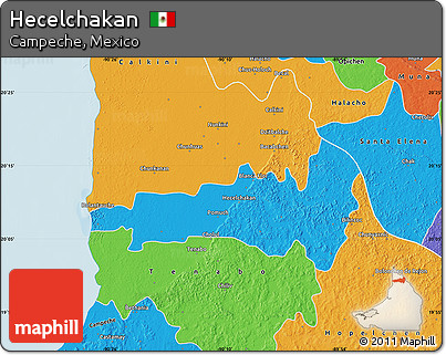 Political Map of Hecelchakan