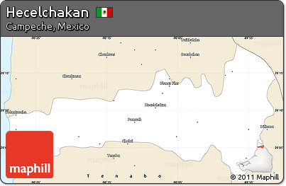 Classic Style Simple Map of Hecelchakan