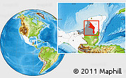 Physical Location Map of Hopelchen, highlighted country, highlighted parent region