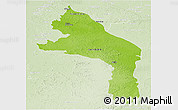 Physical Panoramic Map of Hopelchen, lighten