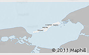 Gray 3D Map of Isla de Terminos, single color outside