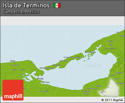 Physical 3D Map of Isla De Terminos
