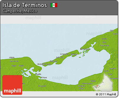 Physical 3D Map of Isla De Terminos