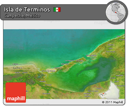 Satellite 3D Map of Isla De Terminos